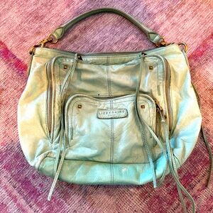Liebeskind Berlin Teal authentic leather bag (UNEVEN COLOR EFFECT)